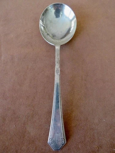 Towle Silver Lady Mary Sterling Round Bowl Gumbo Soup Spoons Monogram 40 grams