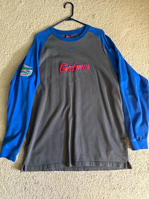 Nike Florida Gators Team Long Sleeve Raglan Shirt Gray Blue Size XL - Image 1 of 4