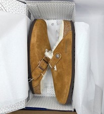 Birkenstock Boston Shearling Leather Suede Mink Color Narrow