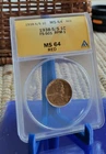 1938-S/S Lincoln Wheat Cent ANACS FS-501 RPM-1 MS64 Red