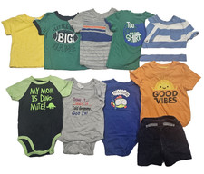 Toddler Boy Clothes Lot 18M  2T Bodysuits Shirts Shorts Mix Brands 10 Pc