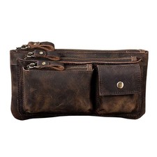 Leather Waist Pack Fanny Bag Handbag for Men Women Hip Bum Belt Purse Travel ...