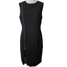 Elie Tahari Black Sleeveless Dress with Zipper Accent Size 8