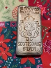 Scottsdale Mint 10oz Silver  Bar.999 fine silver - vintage toned  rare in color