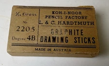 Vintage Koh-I-Noor L & C Hardtmuth Graphite Drawing 6 Sticks #2205 1/24 Gross