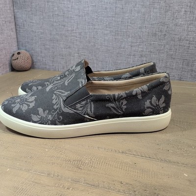 Hotter Tara Damen Sportschuhe UK 8 extrabreite Passform Blumenmuster Canvas Kissen + Slipper