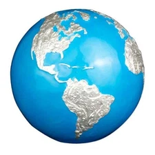 Barbados 2023 $5 3 Ounce Blue Marble Glow in the Dark Spherical Silver Coin