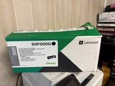 50F000G OEM Lexmark GSA Black Return Program Toner. SEALED BOX, SMALL TEAR.