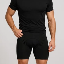 Sportneer Men's Padded Cycling Shorts Black Medium Biking Compression Liner