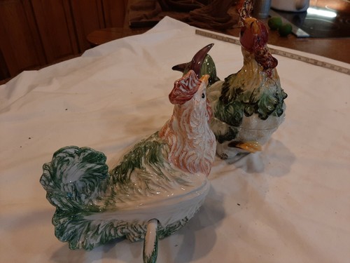 Vintage Soup Tureen with Ladle ERMA Italy Hand-painted Pair - Picture 2 of 9