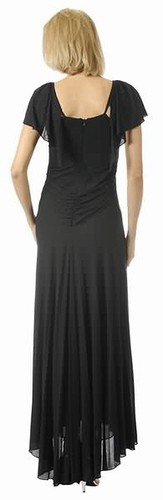 ABENDKLEID LANG ABI-BALLKLEID MAXIKLEID ÄRMEL STRETCH BORDEAUX Gr.42 NEU €189 - Bild 2 von 4