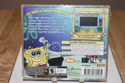 Spongebob Squarepants Typing CD-ROM Windows/MAC 98/ME/2000/XP NEW Sealed - Picture 2 of 4