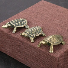Vintage Brass Turtle Figurine Statue Home Ornaments Animal Figurines Gift 3pcs