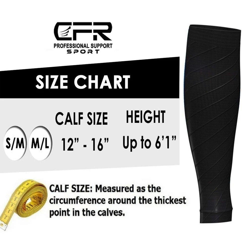 Par de calcetines de compresión manga pantorrilla soporte para piernas 15-20 mmHg hombres mujeres correr Foto 2 de 4