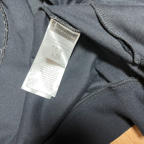 Billionaire Couture Felpa Nera Uomo Zip con Cappuccio Velluto Made in Italy Lusso Tg L - Foto 6 di 9