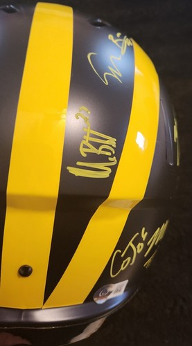 2023 CASCO MÚLTIPLE (16) FIRMADO CON AUTENTICIDAD CAMPEÓN NACIONAL MICHIGAN WOLVERINES F/S CASCO - Imagen 8 de 12