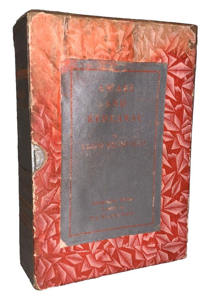SIGNED 1st Edition 1929 AWAKE AND REHEARSE by Louis Bromfield 1 of 500 Slipcase