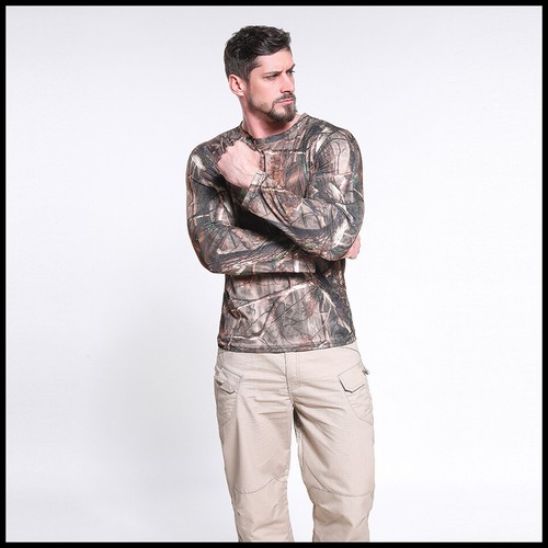 T-shirt uomo combattimento tattico esercito manica lunga camuffamento camicie escursionistiche outdoor - Foto 38 di 40