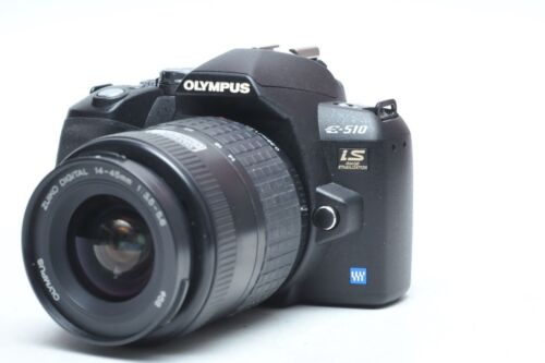 Boîtier d'appareil photo reflex numérique quatre tiers Olympus E-510 avec objectif 14-45 mm - Photo 1 sur 4