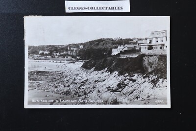 ROTHERSLADE & LANGLAND BAYS SCHWANENSEE Postkarte gebraucht 1953 Glamorgan