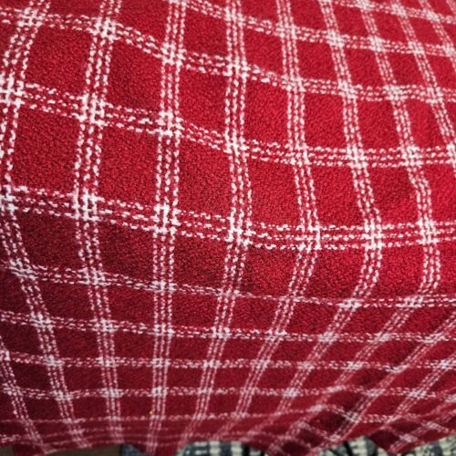 Cashmere Blend Blanket Spread Throw Red White Plaid Stadium Picnic Camp 85"x55" - Picture 5 of 8