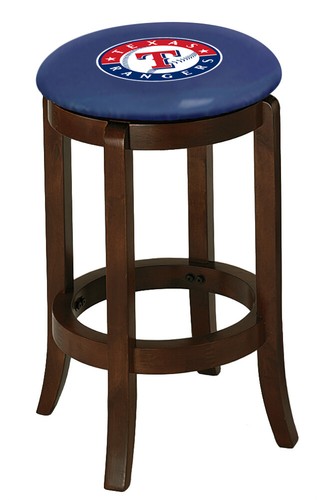 Bar Stool Wood Espresso Finish 29" Tall with MLB Team Logo Decal Swivel Seat - Picture 102 of 110