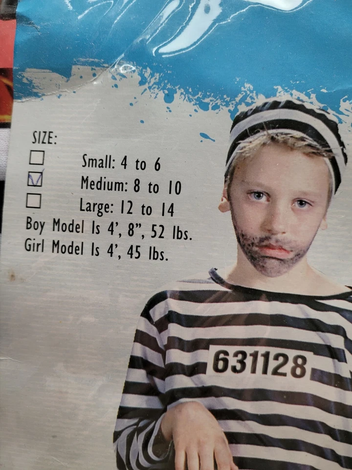 Disfraz de Halloween para niño carcelero talla 8-10 Foto 2 de 4