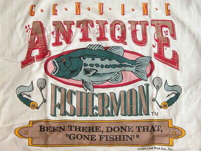 Vtg NOS 90s Genuine Antique Fisherman Fishing Mens T Shirt XL GONE FISHIN'  | eBay