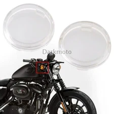Pair Clear Turn Signal Light Lens Cover Cap For Harley Sportster Electra Glide