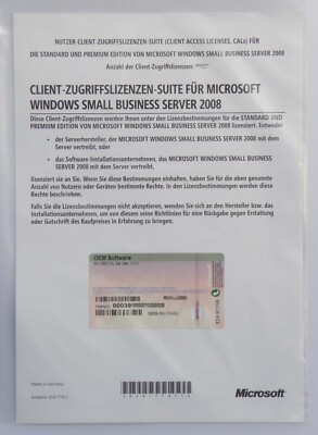 1 User / Benutzer CAL für Windows SBS Small Business Server 2008 Standard