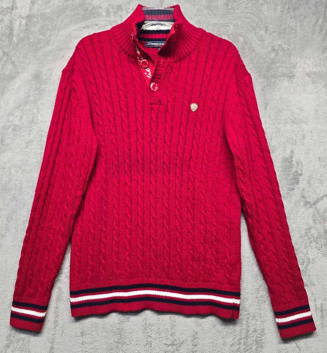 Giorgio Di Mare Yachting Sweater Womens XXL Red Pullover Knit Nautical Preppy