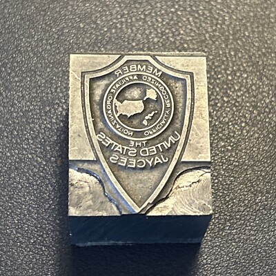 Member United States Jaycees -- vintage letterpress printing block