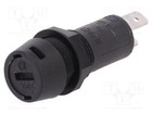 Boccola Portafusibili per fusibili cilindrici 5x20mm 10A per piastre 3101.0210