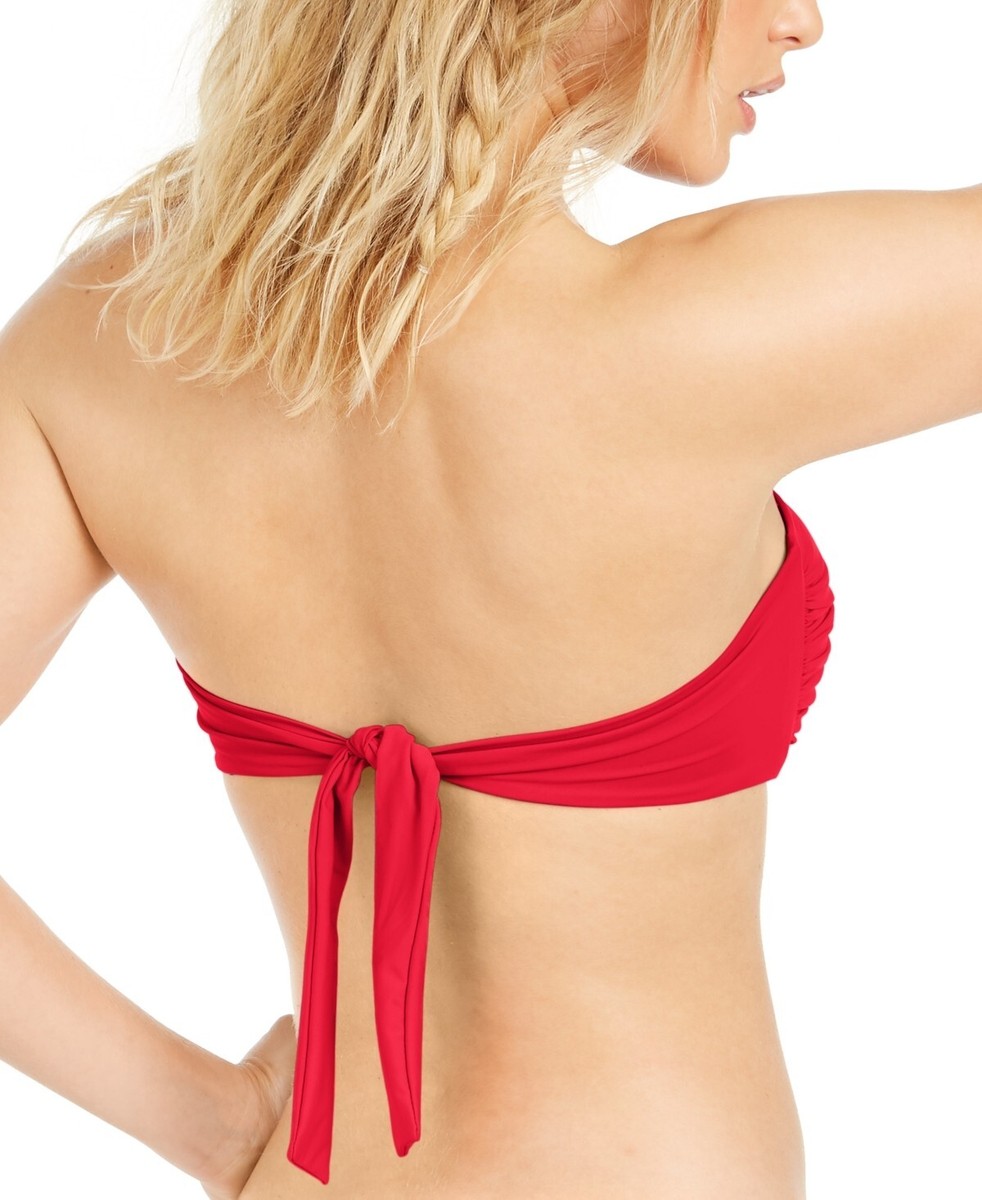Bar III Women's Size XS Tie Twist Bandeau Removable Cup