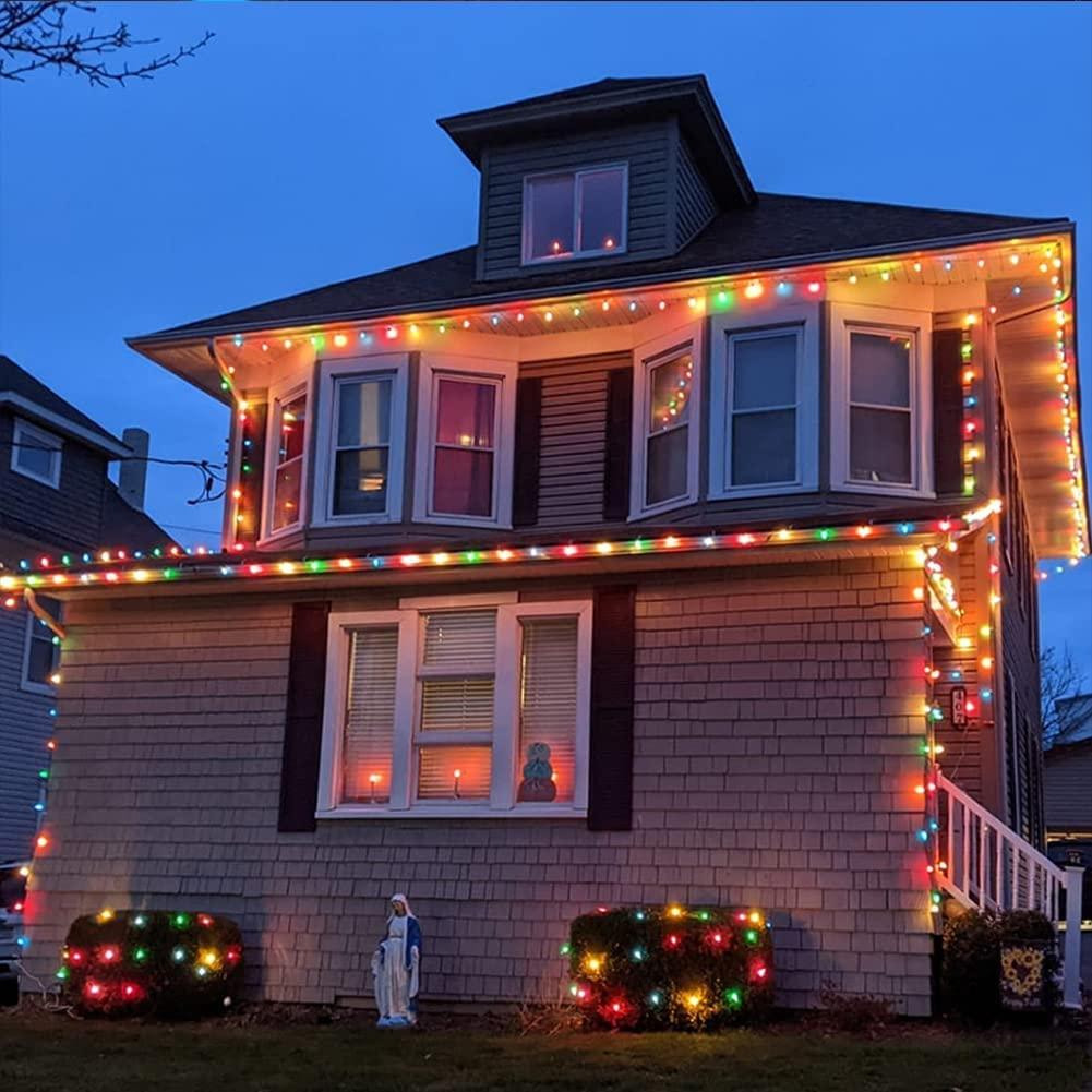 25 Pack C7 Christmas Replacement Bulbs Vintage Multicolor Christmas