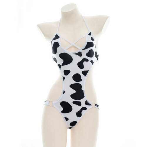 Anime Bikini Sexy Mini Cow Bra G-string Set Underwear Lingerie Swimsuit Cosplay - Picture 2 of 5