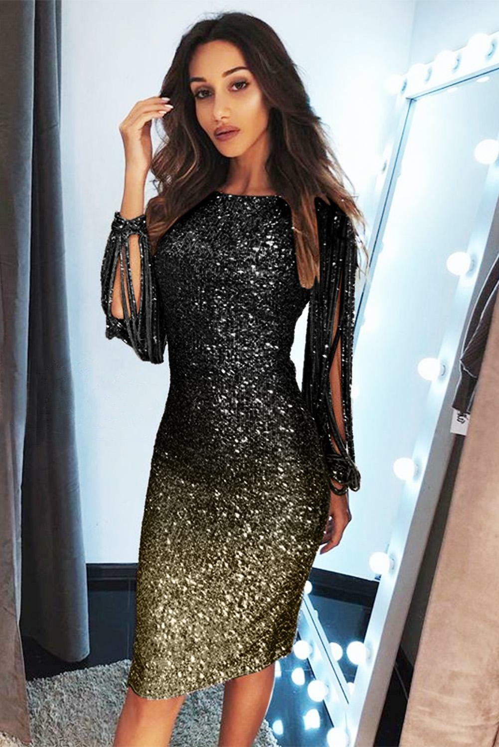 coast gisella ombre sequin dress