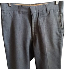 32x30 Vintage Pants Farah Mens Flat Front Dress Trousers Gray Made USA Steel Zip