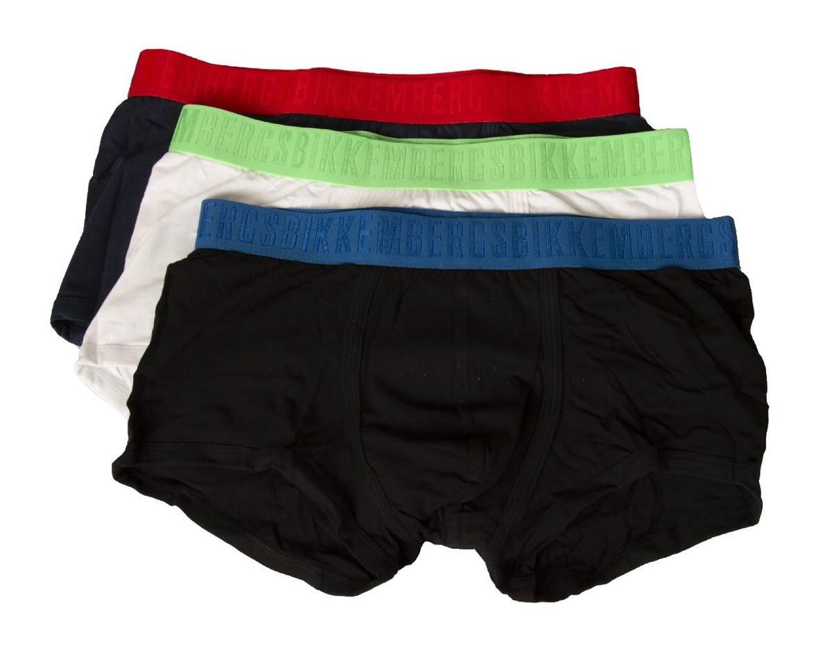BIKKEMBERGS men's boxer shorts pack of 3 pieces visible elastic