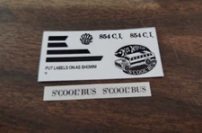 Hot Wheels S'COOL Bus Redline With Clear Side Decals DIE CUT Repro Stickers