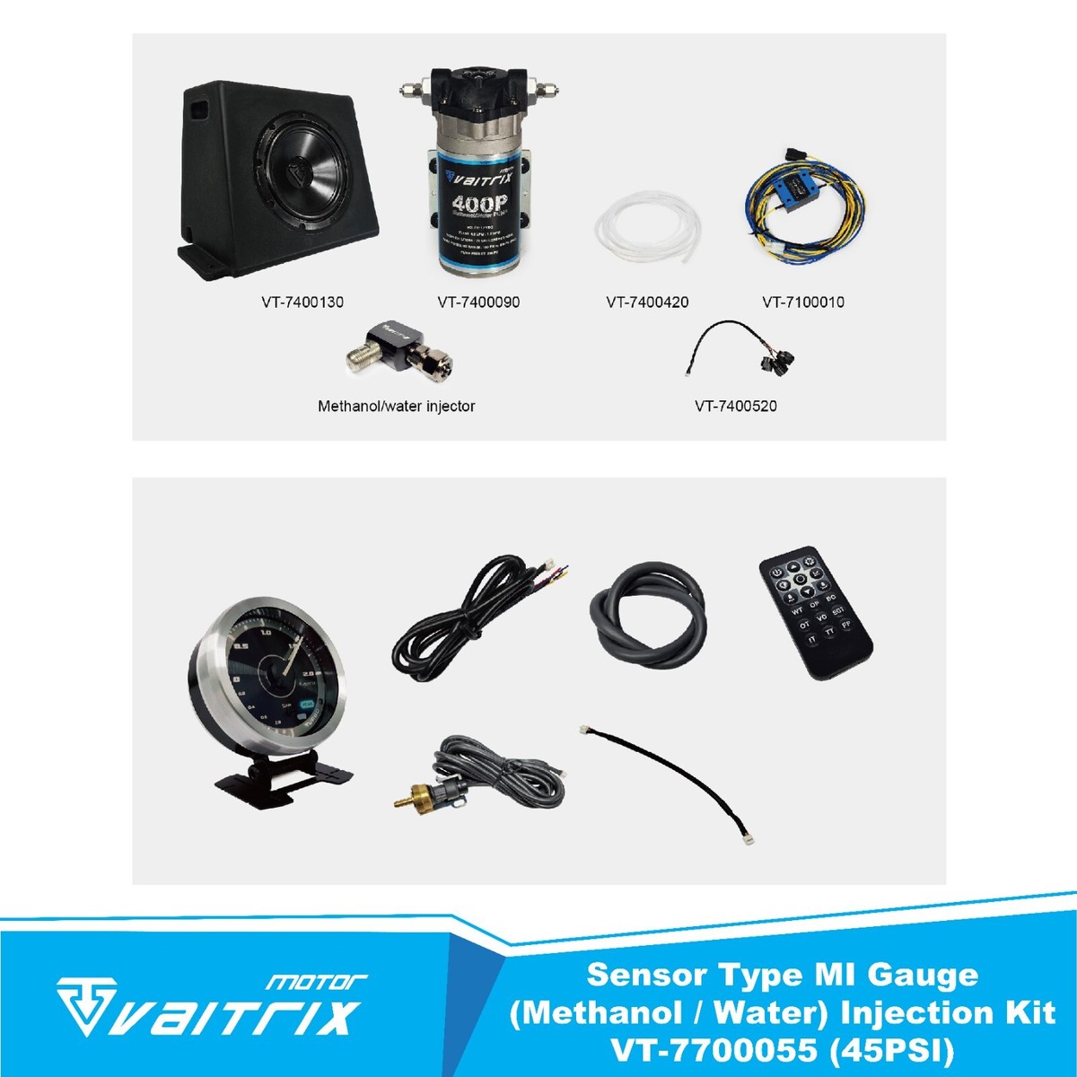 VAITRIX Sensor Type MI Gauge Methanol / Water Injection Kit fit