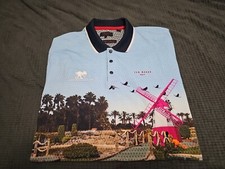 Ted Baker Golf Placement Embroidered Miniature Golf S/S Polo/Golf Shirt SZ 5