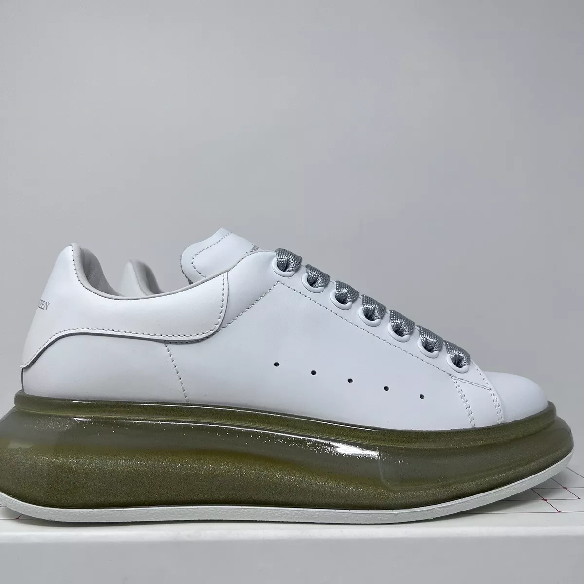 ALEXANDER MCQUEEN Tread Slick Metallic Lace-Up Sneaker Gold Off White 38EU  $750 | eBay