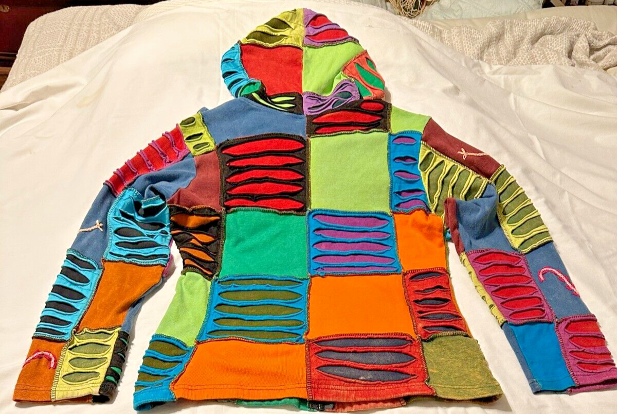 Karma Circle Slash, Patchwork, Embroidered, Zip U… - image 3