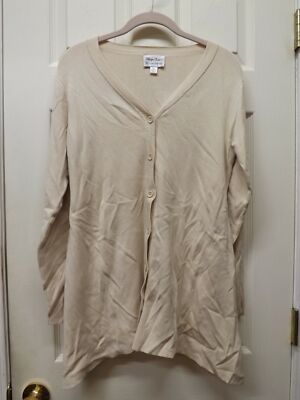 Linea by Louis Dell'Olio Whisper Knit V-Neck Cardigan-Cream-XS-NEW-A267864