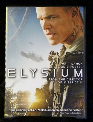 Elysium  Matt Damon Jodie Foster Sharlto Copley Alice Braga Diego Lu Sci-Fi DVD