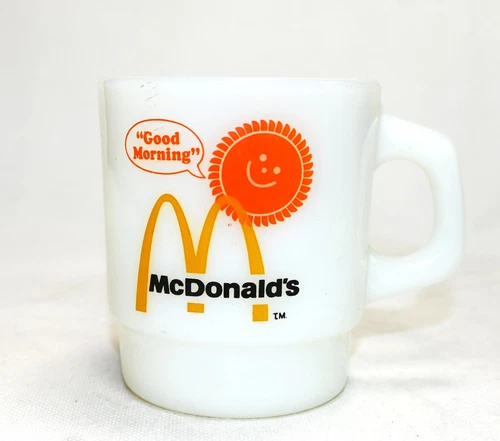1970s Anchor Hocking Fire-King Milk Glass Mug | Vintage Coffee Cup | 3.5” Tall