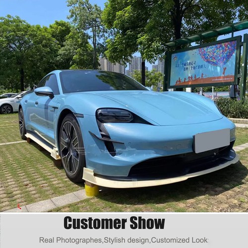 For Porsche Taycan 2019-2024 Real Carbon Front Bumper Canard Fins Splitters Vent - Picture 5 of 12