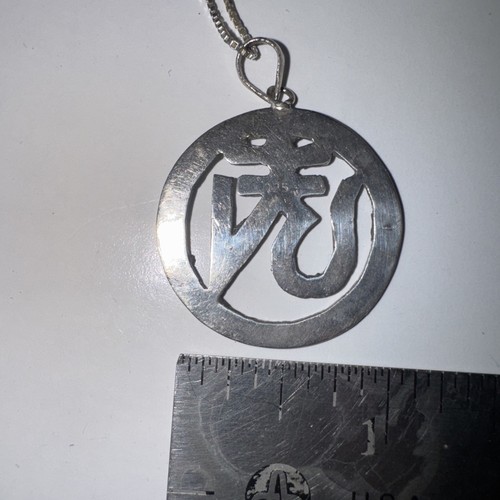 Vintage Sterlingsilber Tibetisch Om Charm & 23" Sterling Kette SS-936 - Bild 11 von 14