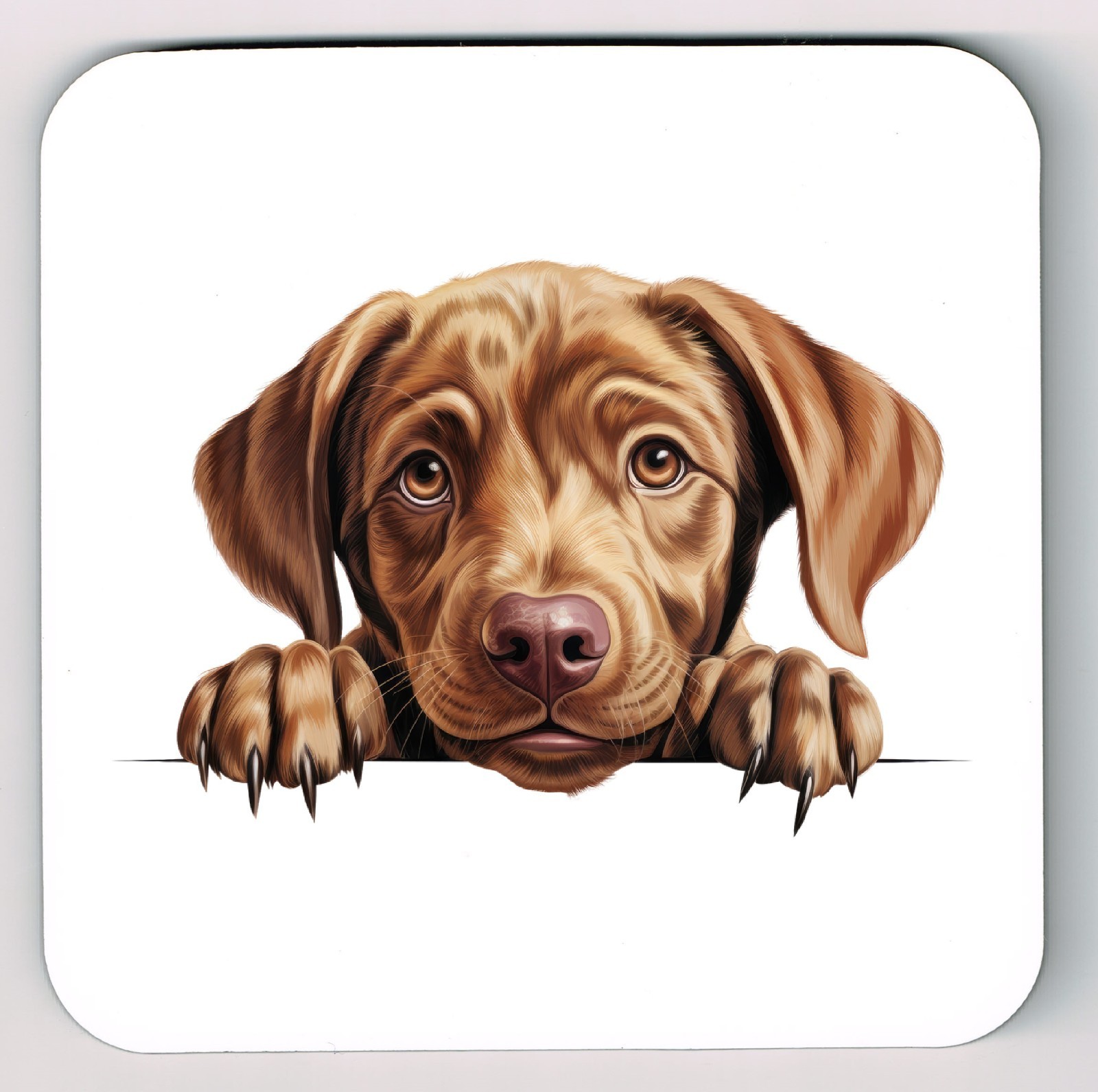 Peeking Peeping Labrador Image Coaster,  Labrador Picture Coaster